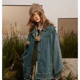 Unisex Jacket Vintage Washed Denim Jacket Loose Jacket